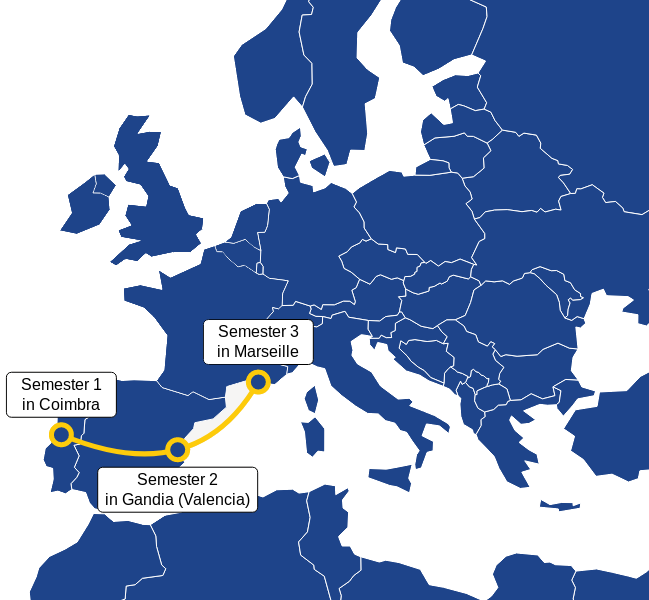 Map of the mobility scheme of the program WAVES